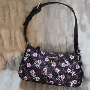 GUESS Black and Pink Floral Women's Bag